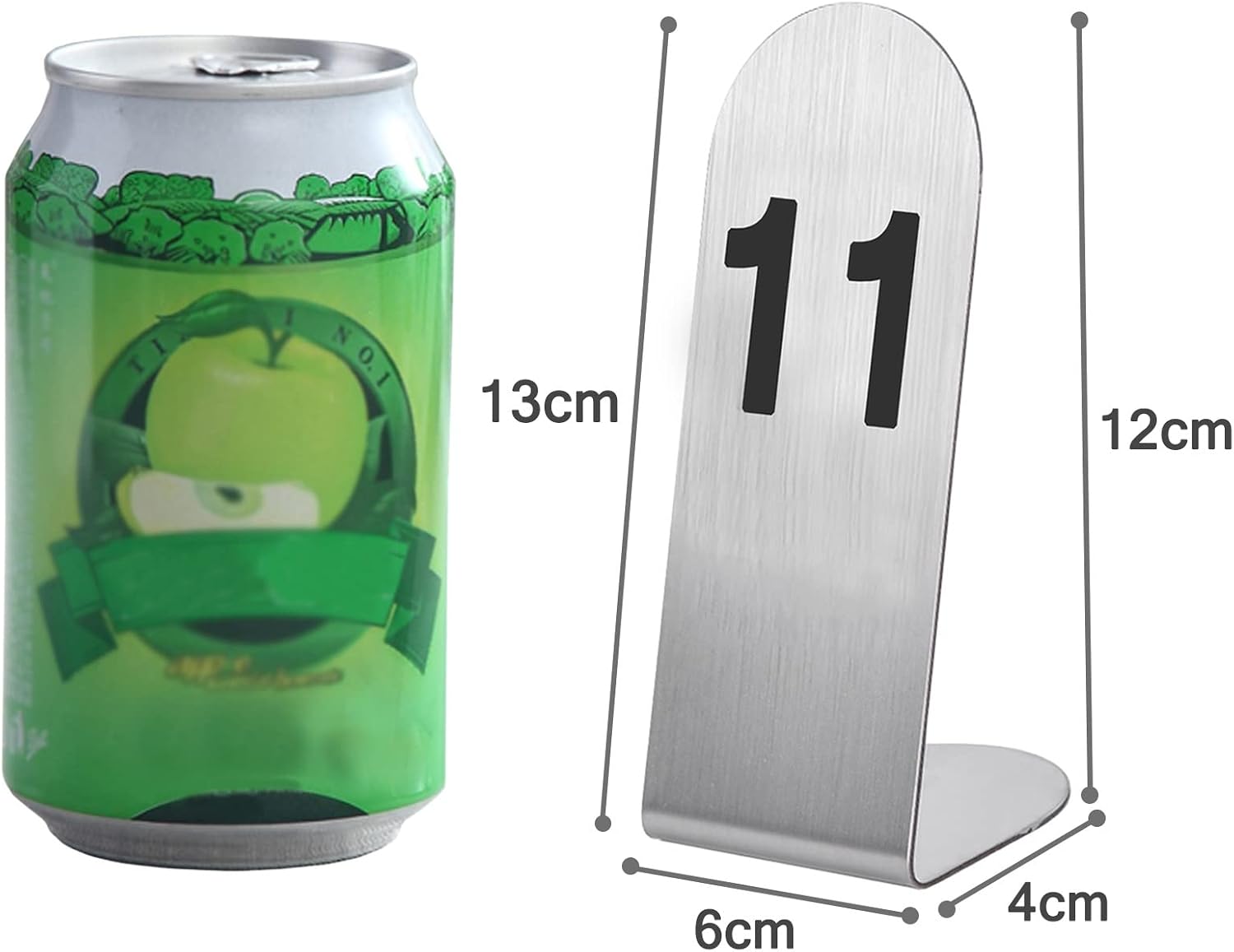 1-25/1-50 Standing Table Number Stainless Steel, Metal Number Tags 13x6cm, Table Cards Stackable for Restaurants, Space Saving, Table Signs Cycle Used (Color : Black, Size : 1-50(13x6x4cm))