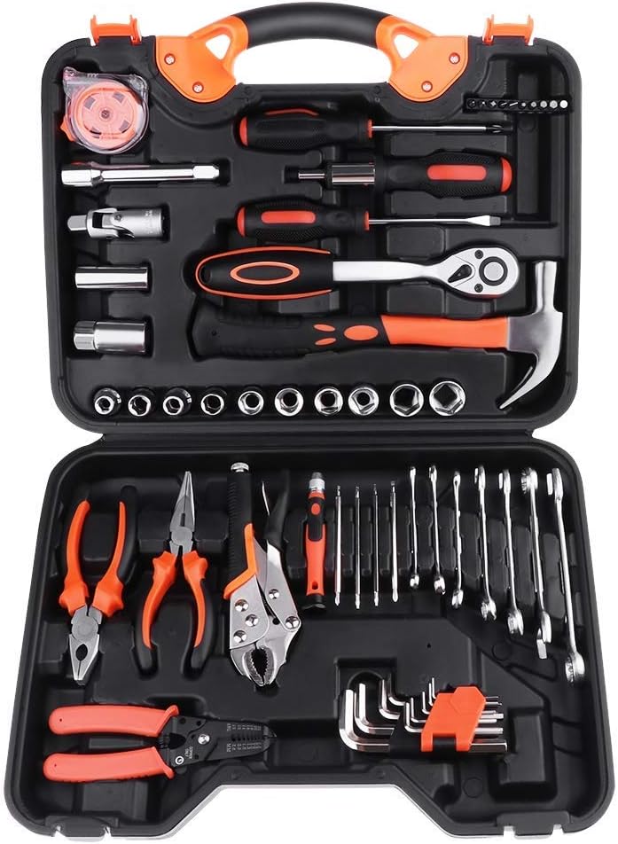 Miulika 55 piece Socket Wrench Set Car Auto Repair Tool Kit Mechanics Tools Household Kit with Storage Case for Car Vehicle Home Maintenance DIY