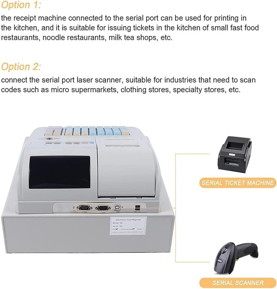 48キーLEDディスプレイ電子キャッシュレジスター - 電子POSシステムキャッシュレジスター、紙幣5コイン4枚、取り外し可能なキャ  48キーLEDディスプレイ電子キャッシュレジスター - 電子POSシステムキャッシュレジスター、紙幣5コイン4枚、取り外し可能なキャ キャッシュ ...