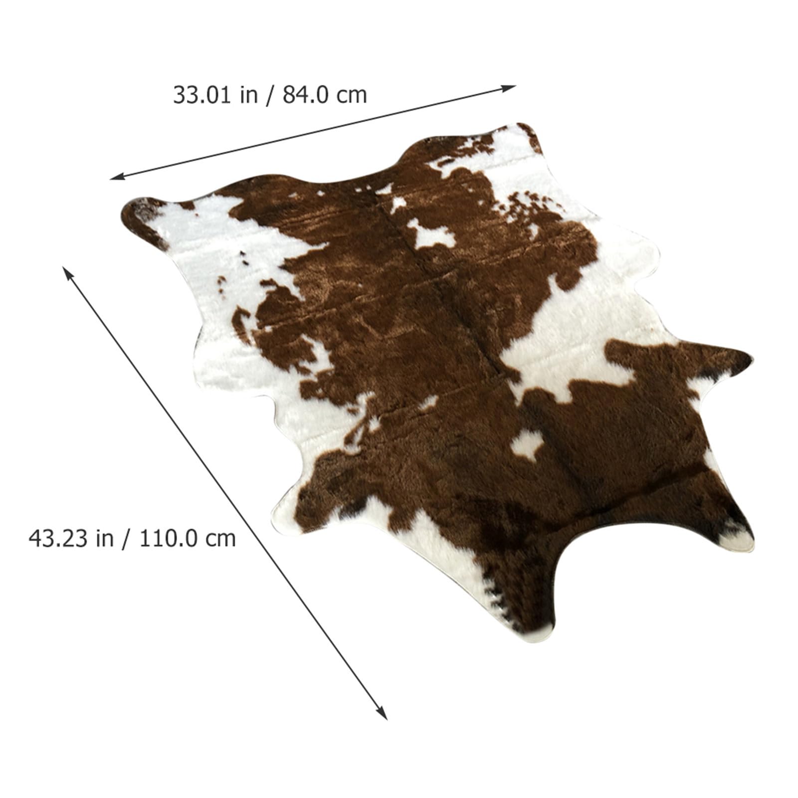 Tappeto Coperta da Pavimento in Pelle Sintetica Marrone Morbido Stampa Mucca Lavabile per Soggiorno e Cameretta