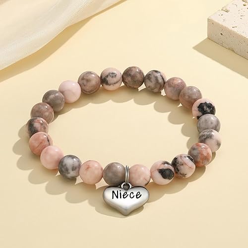 Miniatura 2 de MIXJOY Regalos para mujer con texto en inglés "Life is Tough But So Are You", pulsera de piedra natural, regalos de relajación antiansiedad