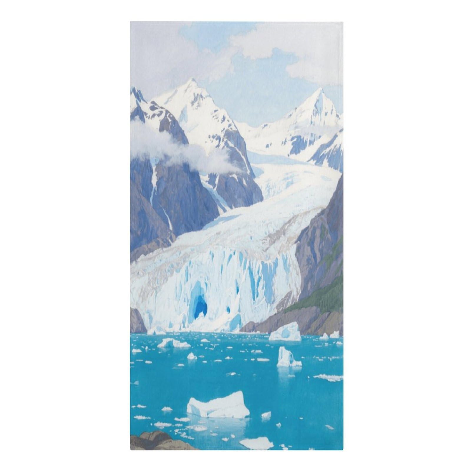 Fekiloot Men's Style Glacier Fjord Large Beach Towel, Travel Towel For Adults Wo, Pool Towels For Beach, Camping, Swim Pool, Gym, Sports& Yoga 61.4"X30.3"