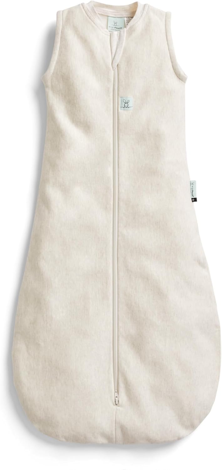 ergoPouch 1.0 Tog Jersey Sleeping Bag – Arms-Out Baby Sleep Sack, Ideal Transition from Swaddling, Slim Fit Keeps Baby Secure & Comfortable, Soft Breathable Fabric (8-24 Months, Oatmeal Marle)