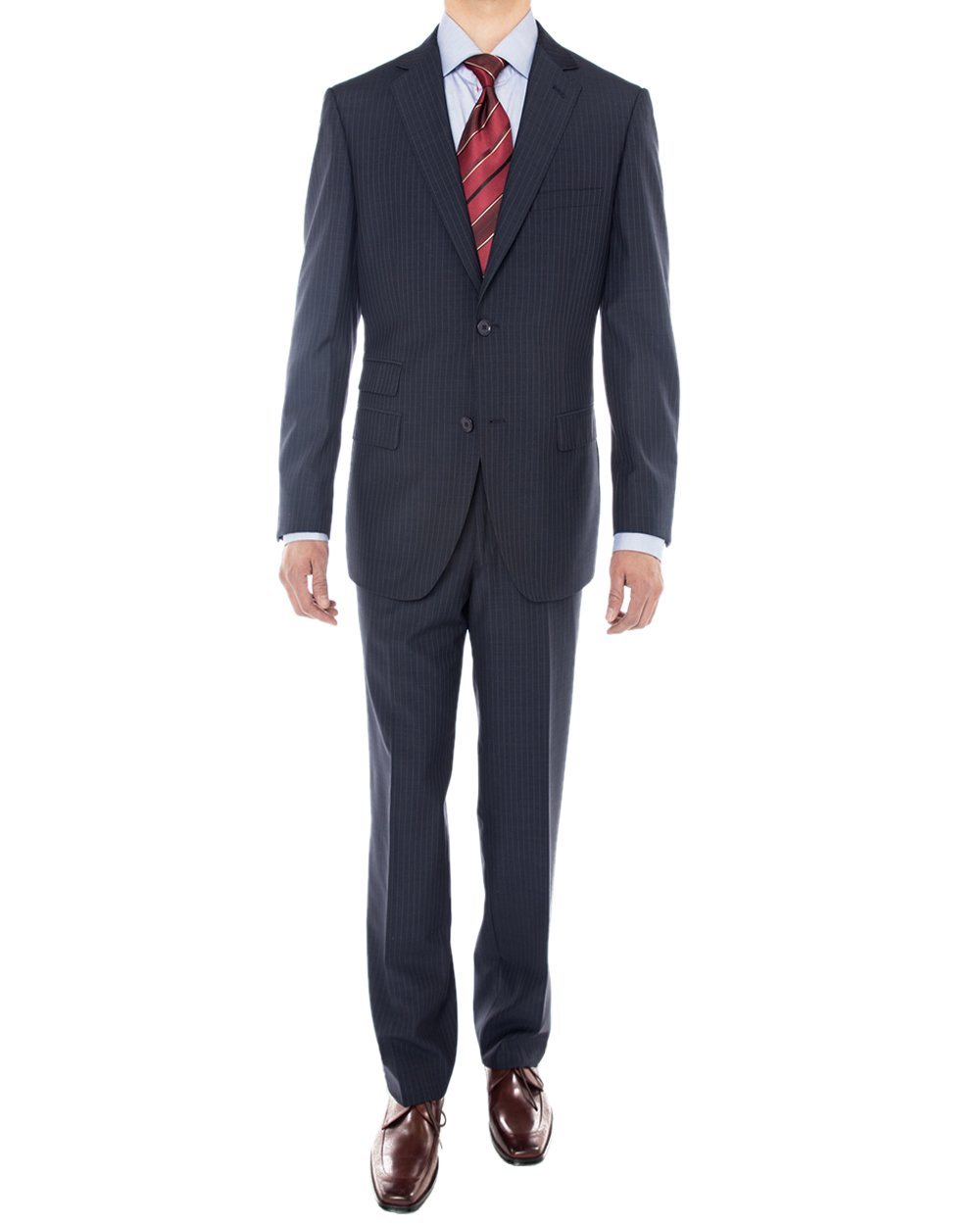 GN Luciano Men's Two Button Super 160'S Wool Suit 2 Piece Jacket with Pant