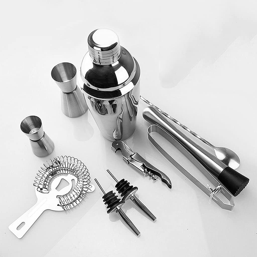 Juego de Coctelera Beber Shaker Cocktail Shaker Set Bartender Kit Martini Mezclador de Acero Inoxidable,Muddler,Cuchara de Mezcla,Jigger Barware Herramientas Agitador de Cócteles (Color : E)