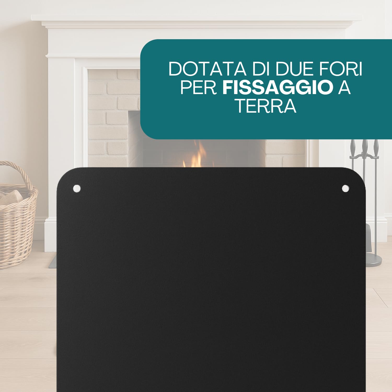 Paluplus Pedana Salva Pavimento per Camino in Acciao di color Nero, Misura 60x70 cm, Piastra Resistente al Calore, Parascintille per Protezione Pavimento, per Stufe e Camini, Made in Italy -1217F -6,9