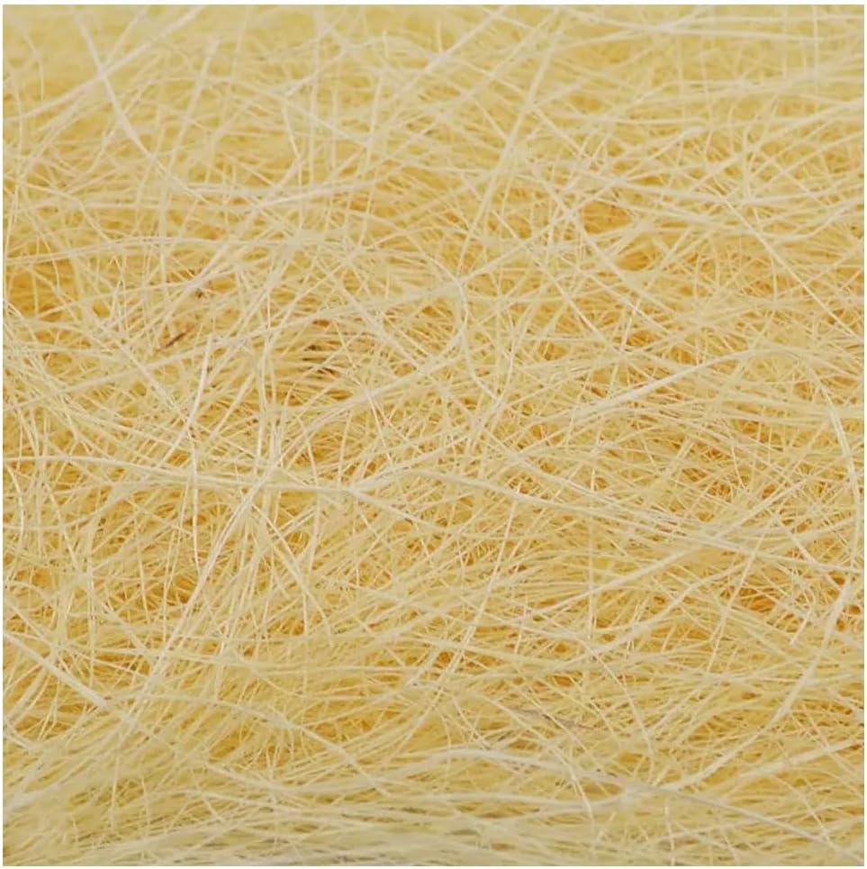 Queenbox 3.5oz Sisal Fiber Gift Box Filler Material, Easter Grass Confetti Shredded Vase Basket Stuffing for Pet Nest Gift Wrapping Floral Potted Plant, Light Yellow