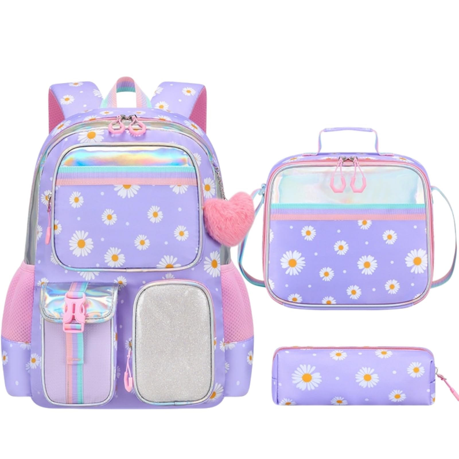 Zaino da Viaggio Nero Marrone Arco Stampa 3-in-1 Set per Scuola Resistente all'Acqua con Borsa Crossbody E Custodia A Matita Gli Adolescenti