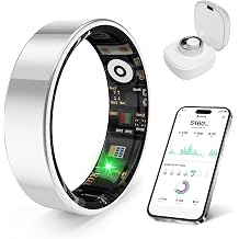 2026 Smart Ring Health Tracker for Men Women, Sleep Stress Exercise Health Monitoring, IP68 Waterproof, Long Battery Life, No Subscription, iOS Android Compatible Silver, 9
