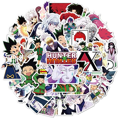 Lot de 50 Hunter X Hunter Autocollant japonais dessin animé gon freecss whale islandais vinyle autocollant pour ordinateur portable, gourde, voiture, skateboard, guitare, casque