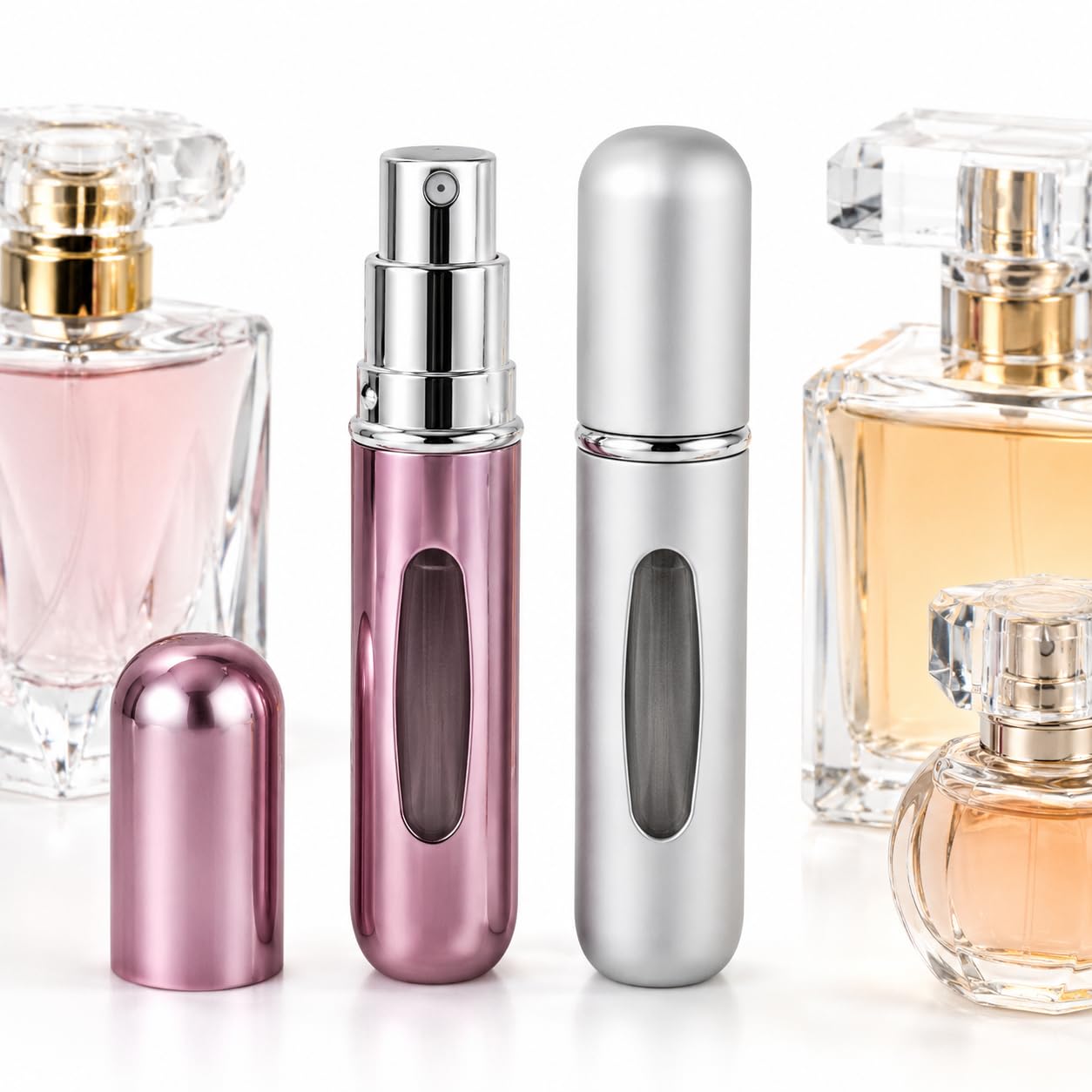 Refillable Perfume Atomizer Bottle Pack of 2 | 5ml Travel Spray Bottle | Portable Mini Perfume Container | Leak Proof Easy Refill Atomizer for Men & Women-image-12