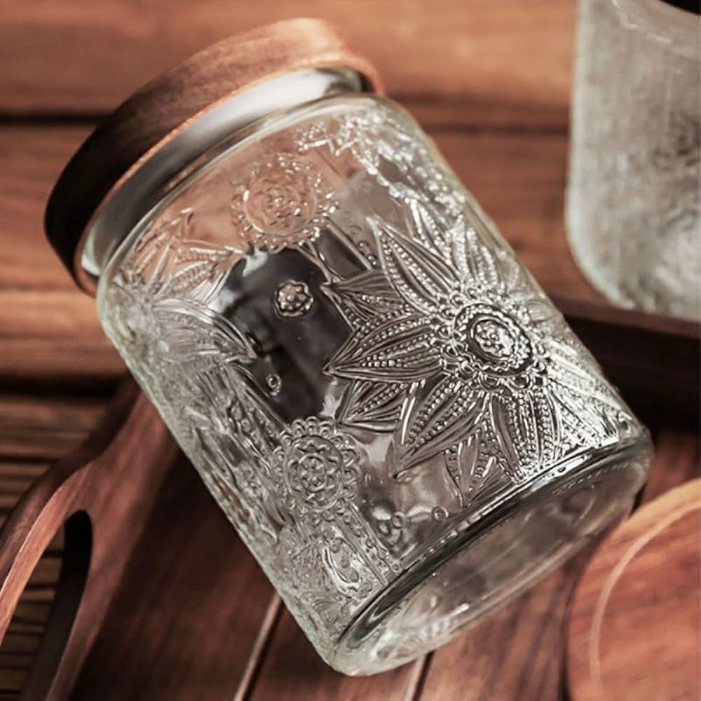 Amazon｜ガラス 瓶 蓋 レトロ ガラスジャー 保存 容器 かわいい