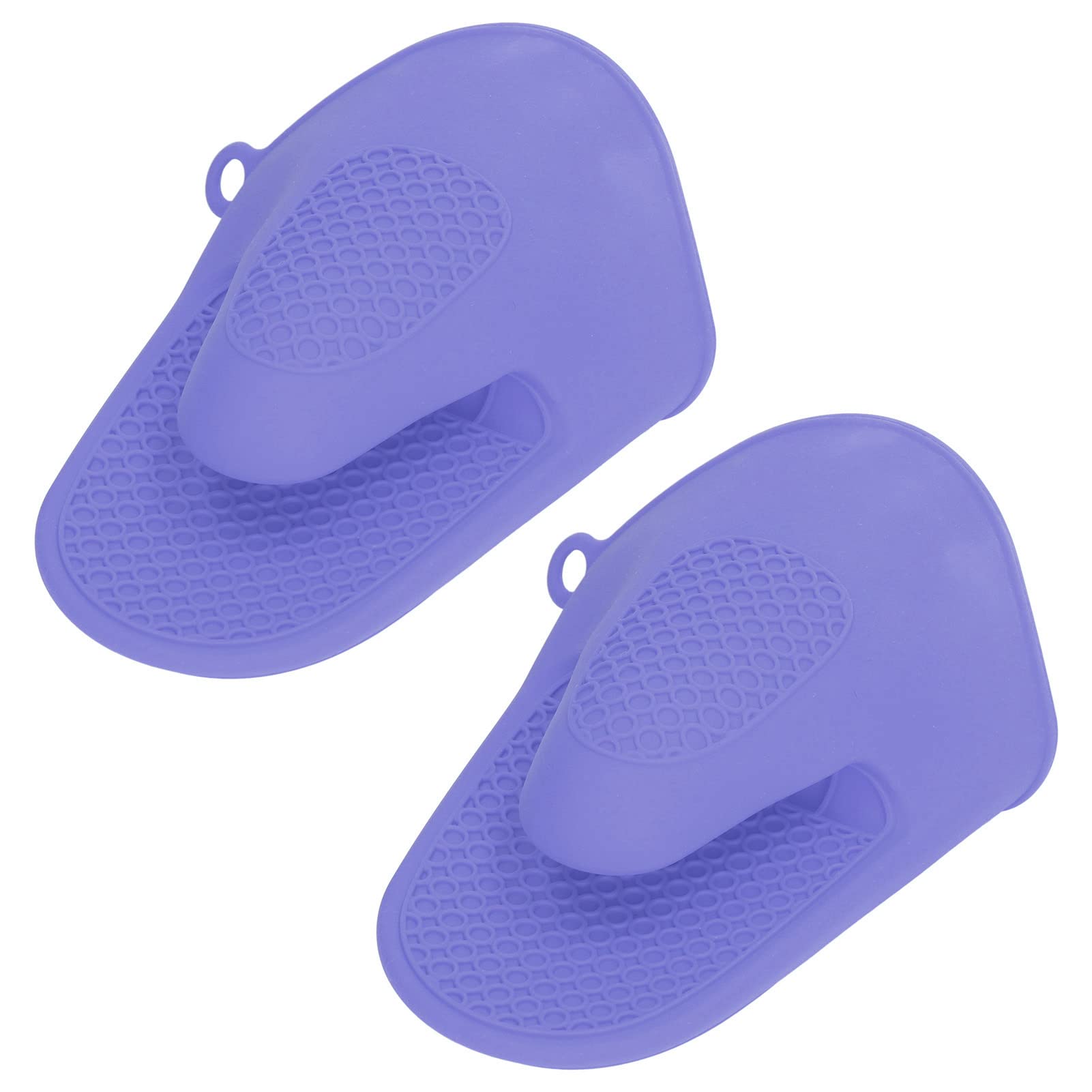 Jeanoko 2pcs Oven Mitts Mini Silicone Thickened Cooking Pinch Mitts Oven Gloves for Kitchen(Purple)