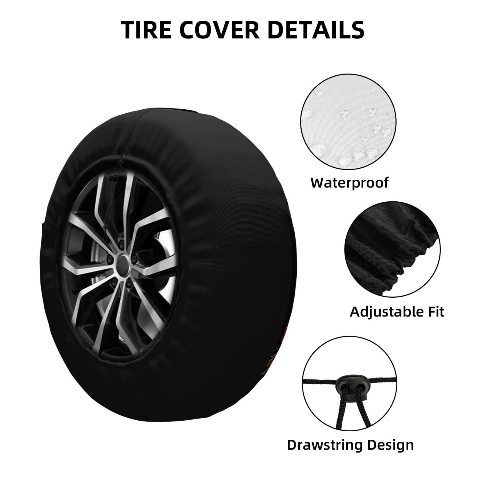 Spare Tire Cover American Eagle Wheel Covers USA Flag Weatherproof Universal Wheel Protectors for Rv SUV Camper Travel Trailer 16 Inch