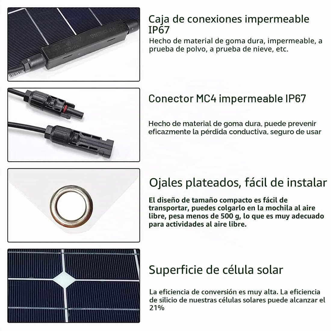Placas Solares Portatiles 2x200W Flexible, 400 Watt PortableMonocristalino Cargador de batería Solar Flexible con Controlador de 40A y Sistema de 12-24V, para Home Camper RV