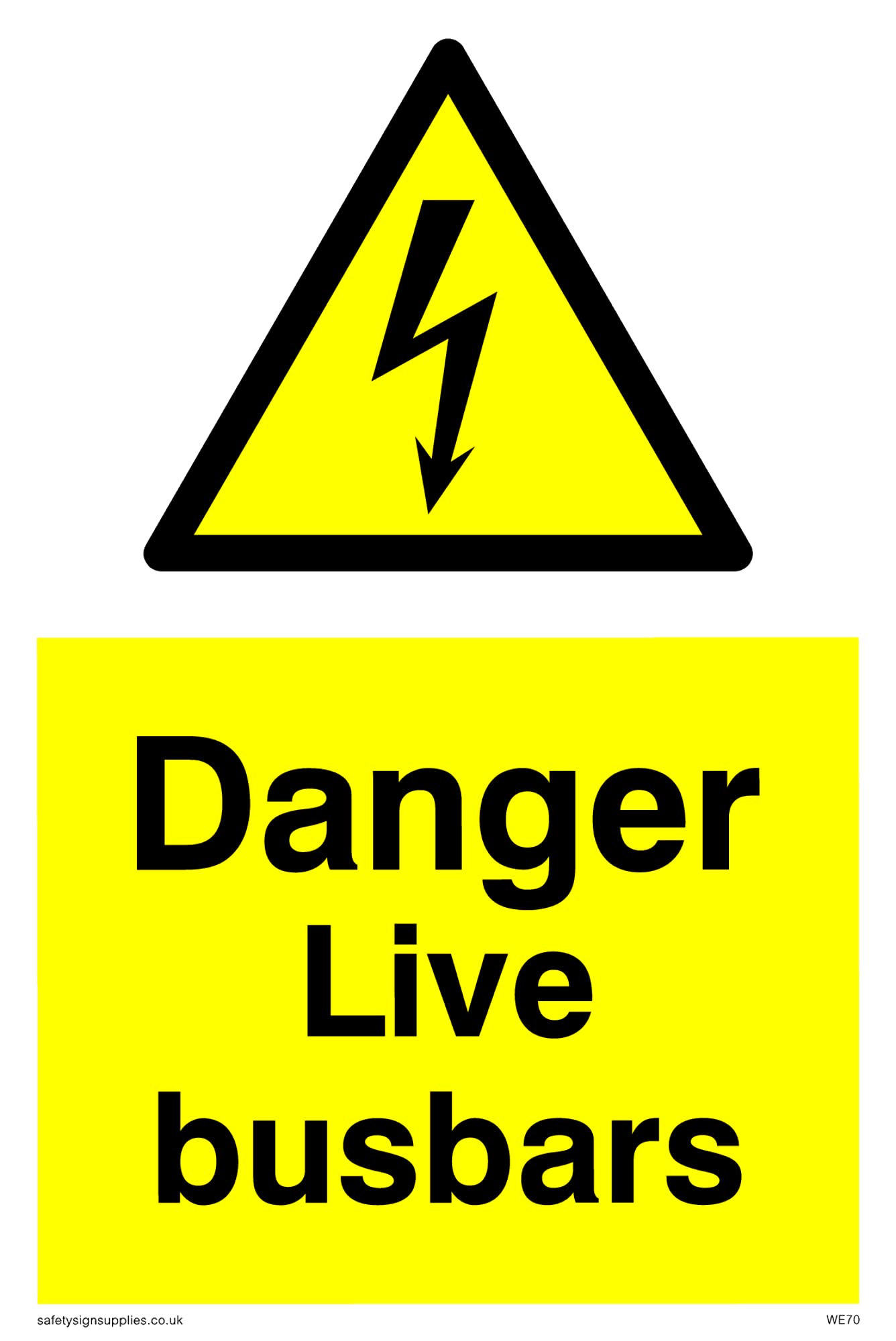 Pack of five - Live Busbars Sign - 100x150mm - A6P