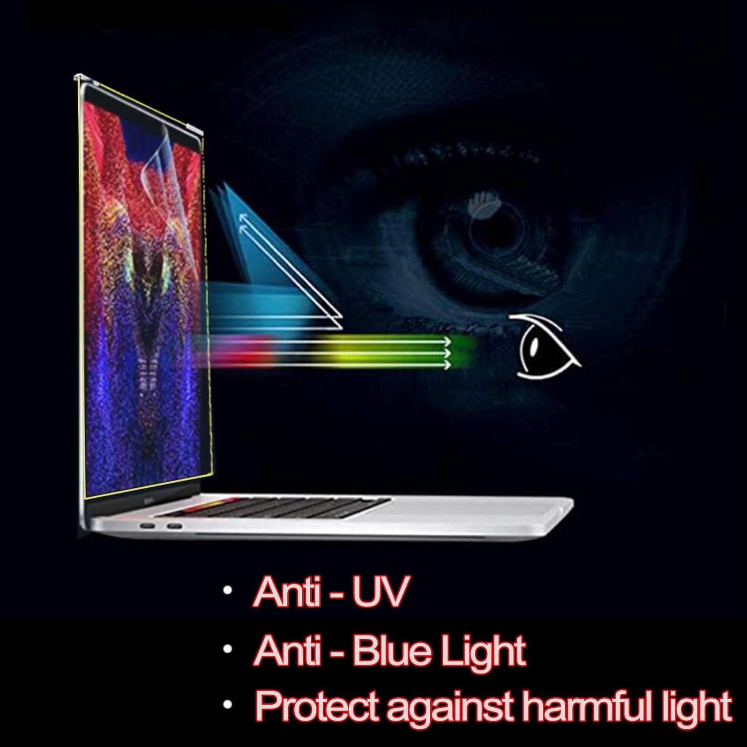 Blue Light Blocking Screen Filter, Uv Resistants Screen Protector for 12-17In Laptop, Hd Computer Screen Protector Film for Eye Protection, Easy Install, Reusable,Diagonal-17in/43.2cm