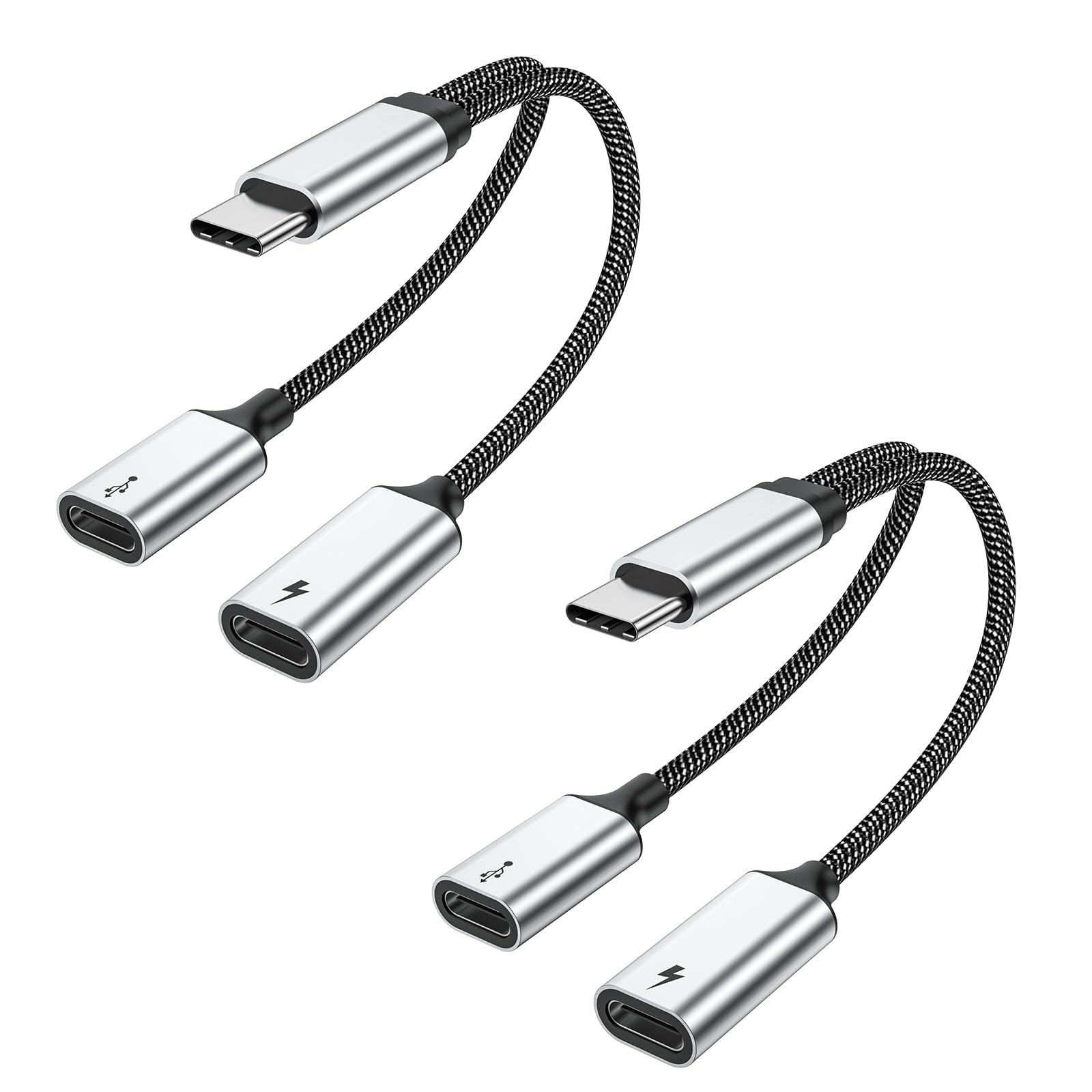 MOGOOD USB C Splitter USB C auf USBC Buchse Adapter Typ C Y Splitter Kabel (NICHT für Monitor) C Stecker auf 2 C Buchsen Kabel Doppel Typ C Anschluss Hub Typ C Lade Split Adapter für Mac,Laptop