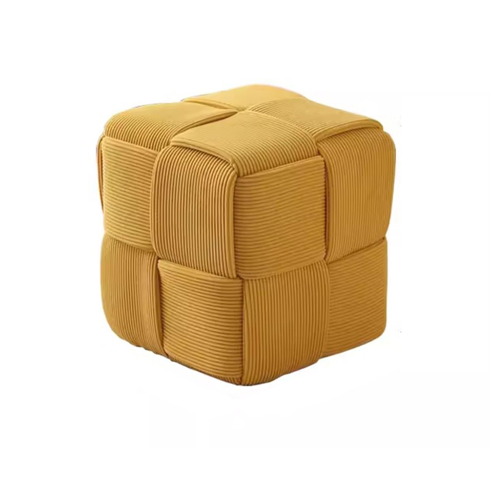 Repose-Pieds Ottoman Jaune : Solution Assise Gain de Place 28 cm pour Petit Salon