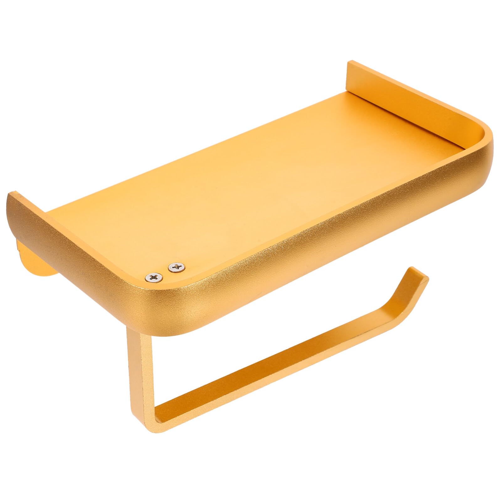 Cabilock Wall Mount Paper Towel Holder Toilet Paper Holder Aluminium Double Roll Toilet Tissue Holder with Mobile Phone Shelf for Bathroom Rustproof Commercial Toilet Paper Dispenser