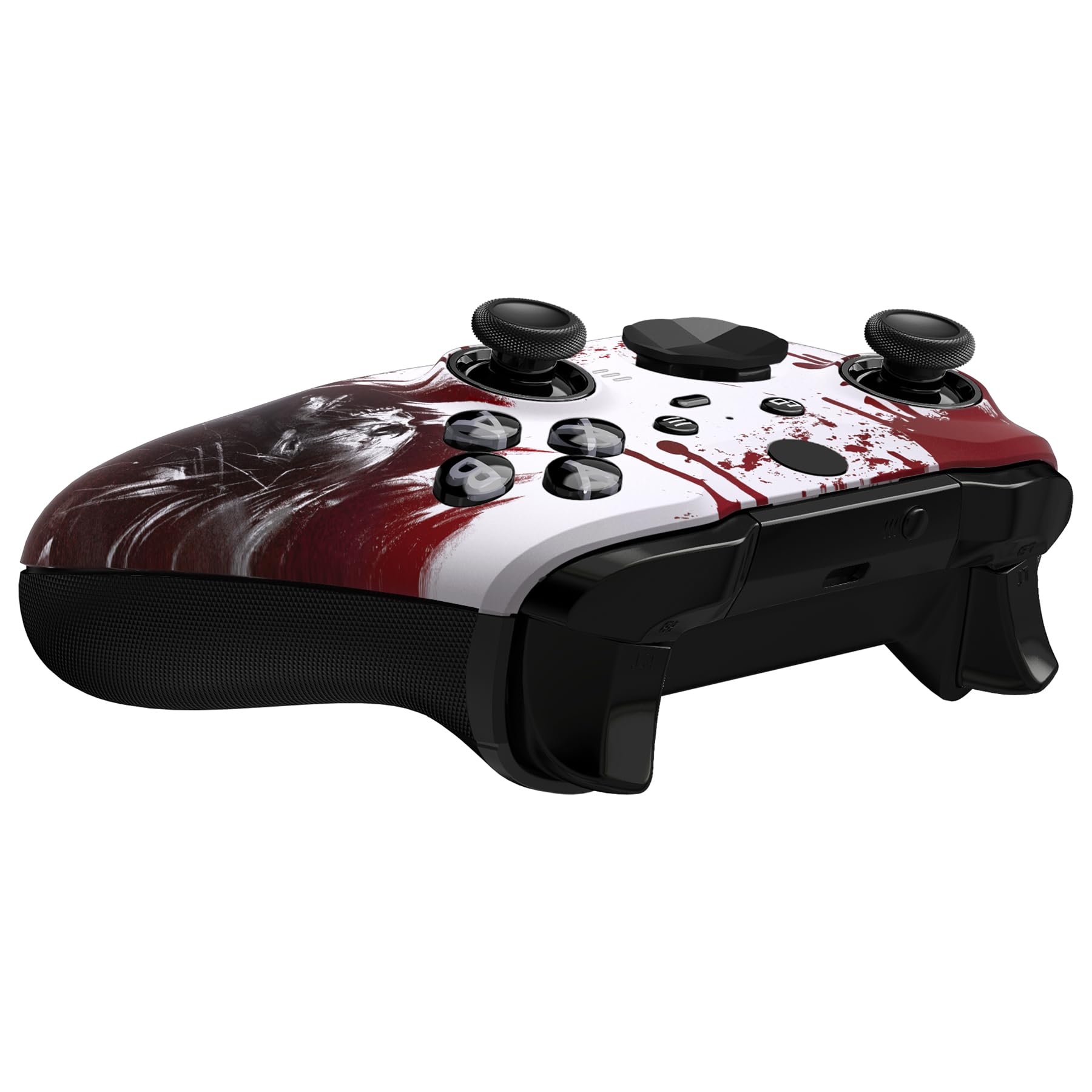 eXtremeRate Coque avant de boîtier pour Xbox One Elite Series 2, plaque frontale personnalisée avec anneaux d'accentuation pour manette Xbox Elite 2 Core (modèle 1797) - Blood Zombie