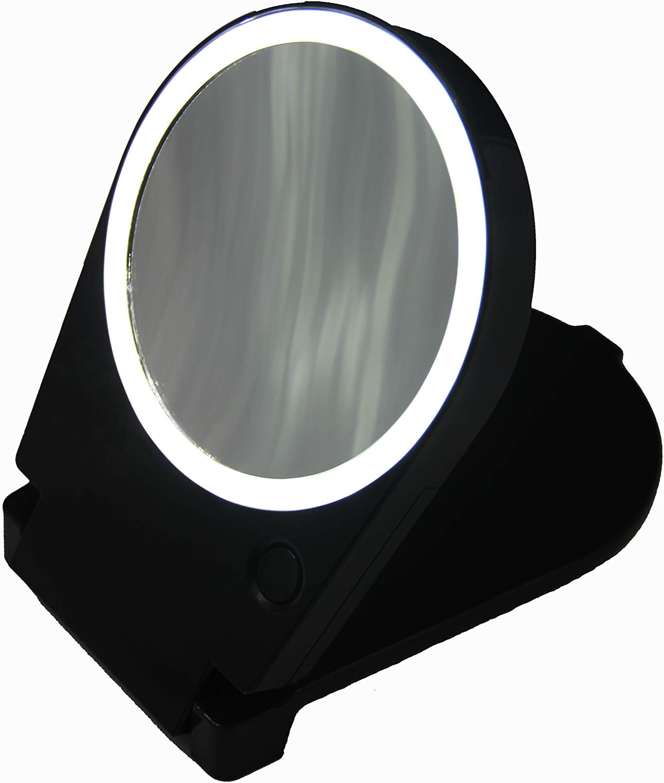 Floxite 15x Lighted Travel & Home Mirror, Black