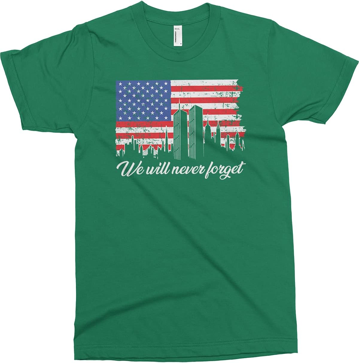 Threadrock Men's We Will Never Forget 9/11 T-Shirt