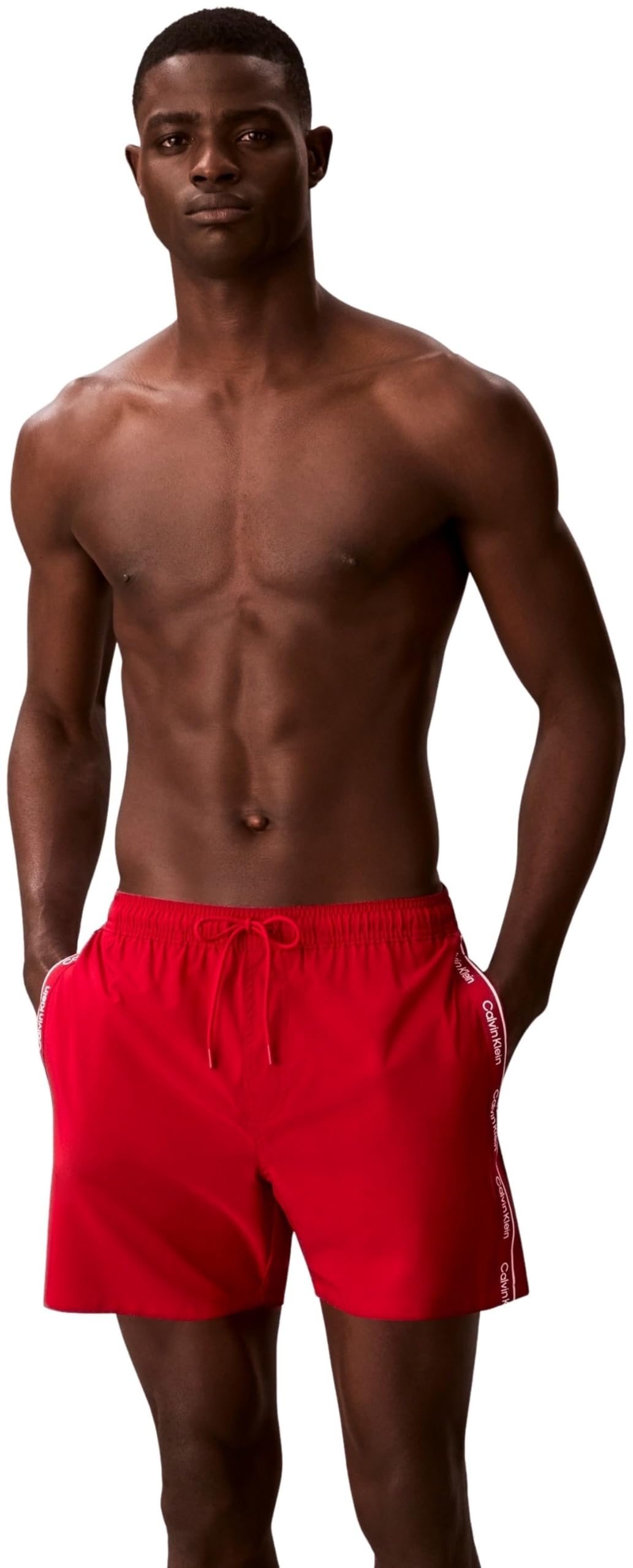 Calvin Klein Men’s Swim Shorts Medium Drawstring with Drawstring, Red (Red Gala), 2XL