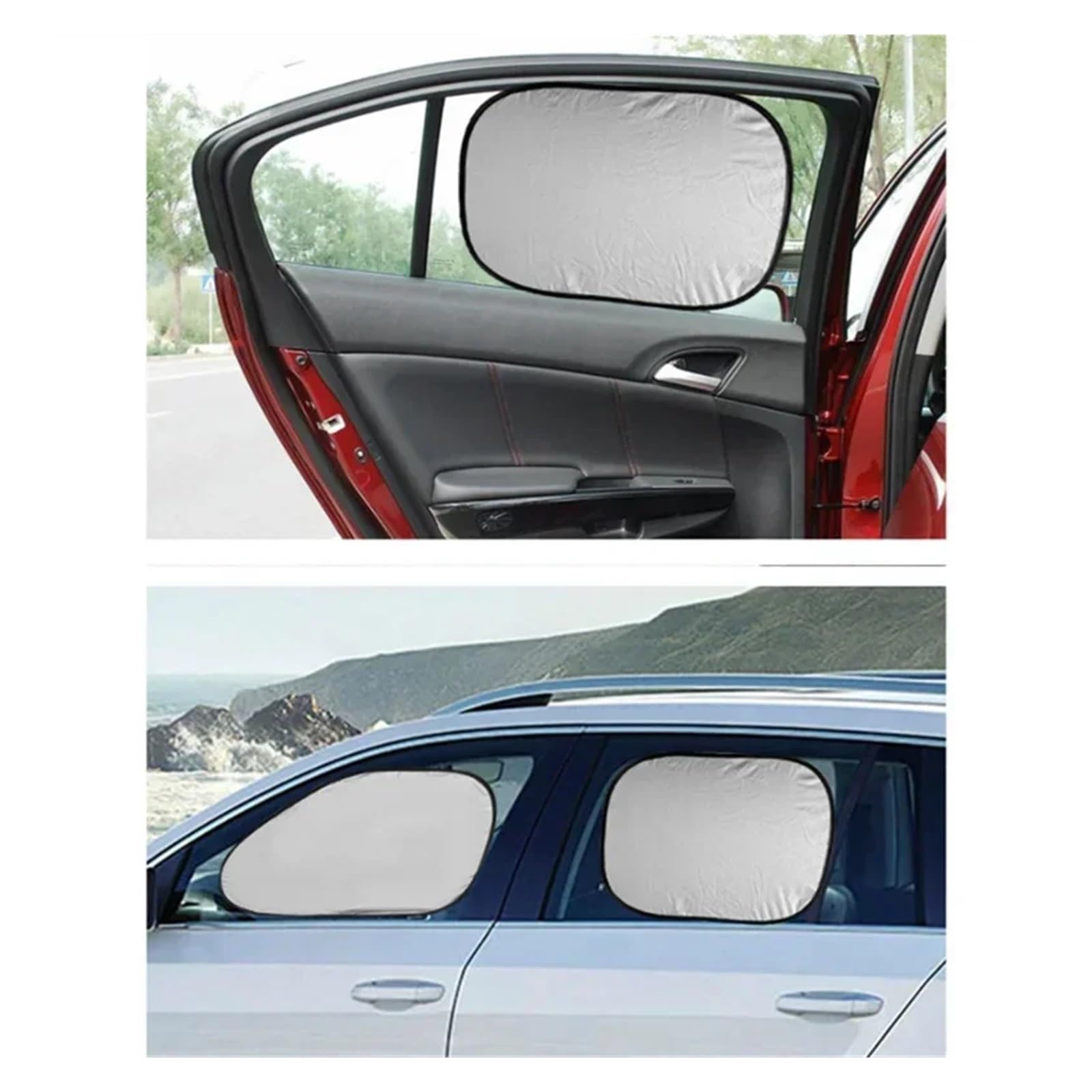 Parasole Auto Ombrello 6 Pezzi Coperture Per Parabrezza Parasole Per Auto Finestra Protezione UV Scudo Riflettente Protezione Solare Anteriore Lato Posteriore Pieghevole Auto Parasole