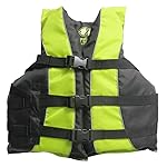 Hardcore life jacket paddle vest; Coast Guard approved Type III PFD life vest flotation device; Jet ski, wakeboard, kayak; Ideal extra life jacket for your pontoon boat Neon Yellow (..Youth 50-90 lbs)