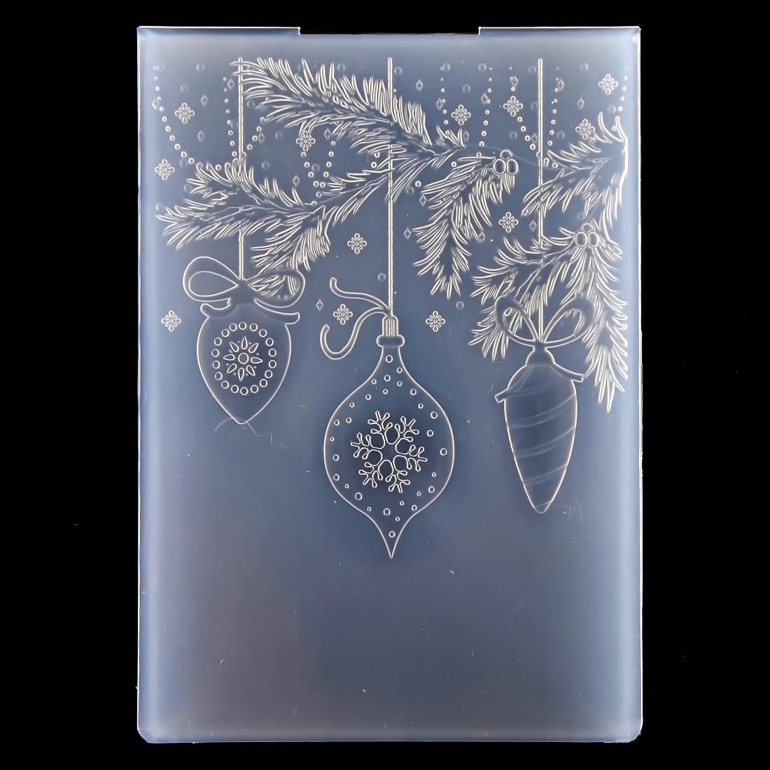 KWELLAM 3D Merry Christmas Ball Pine Branch Background Plastic Embossing Folders for Card Making Scrapbooking and Other Paper Crafts 4092605