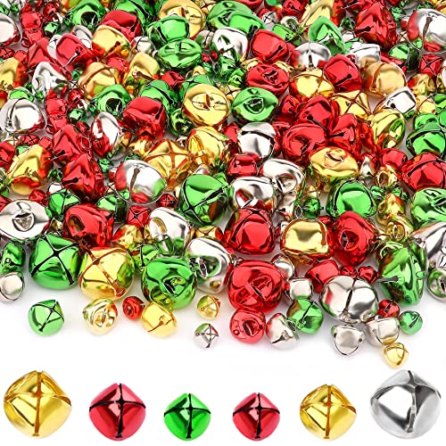 Augshy 240 Pieces Colorful Jingle Bells 4 Colors...