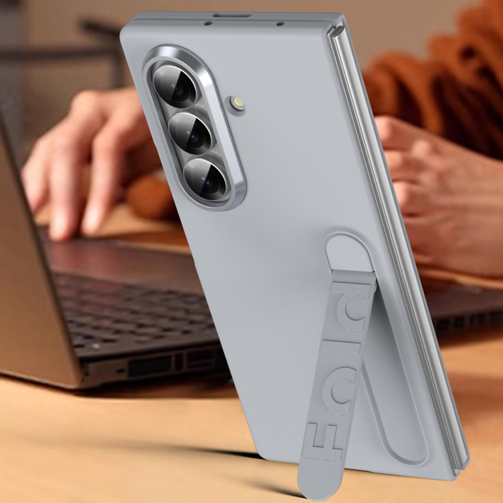 Cover per Samsung Galaxy Z Fold 8 Ultra, Pieghevole Cavalletto | Proteggi Schermo Resistente ai Graffi Fotocamera Guscio Anti Ingiallimento Leggero PC Copertura,Argento,Fold 8 Ultra