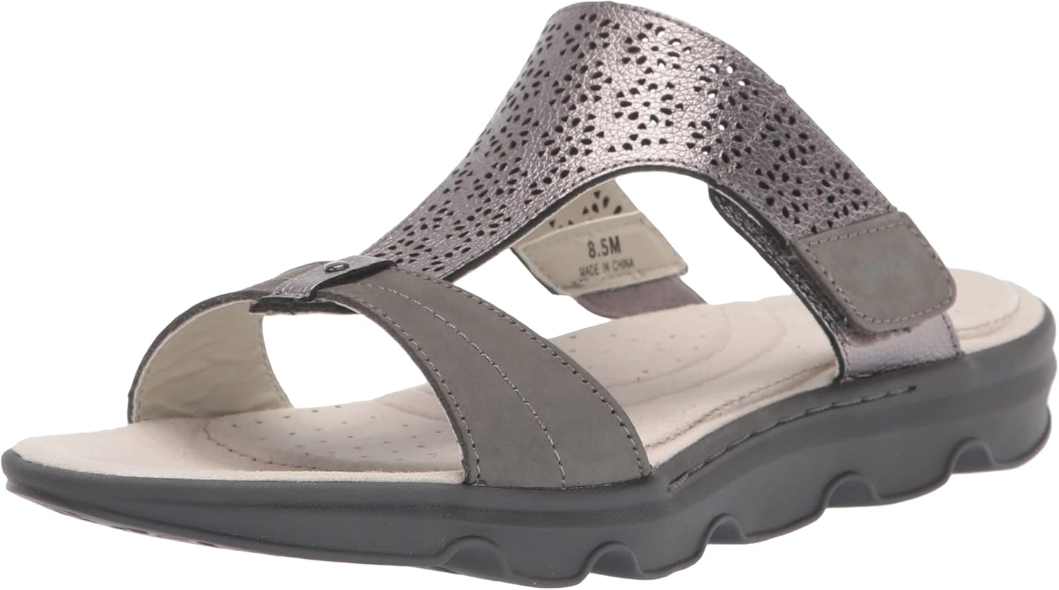 Jambu Women's Greece Flat Sandal, Gunmetal, 6.5