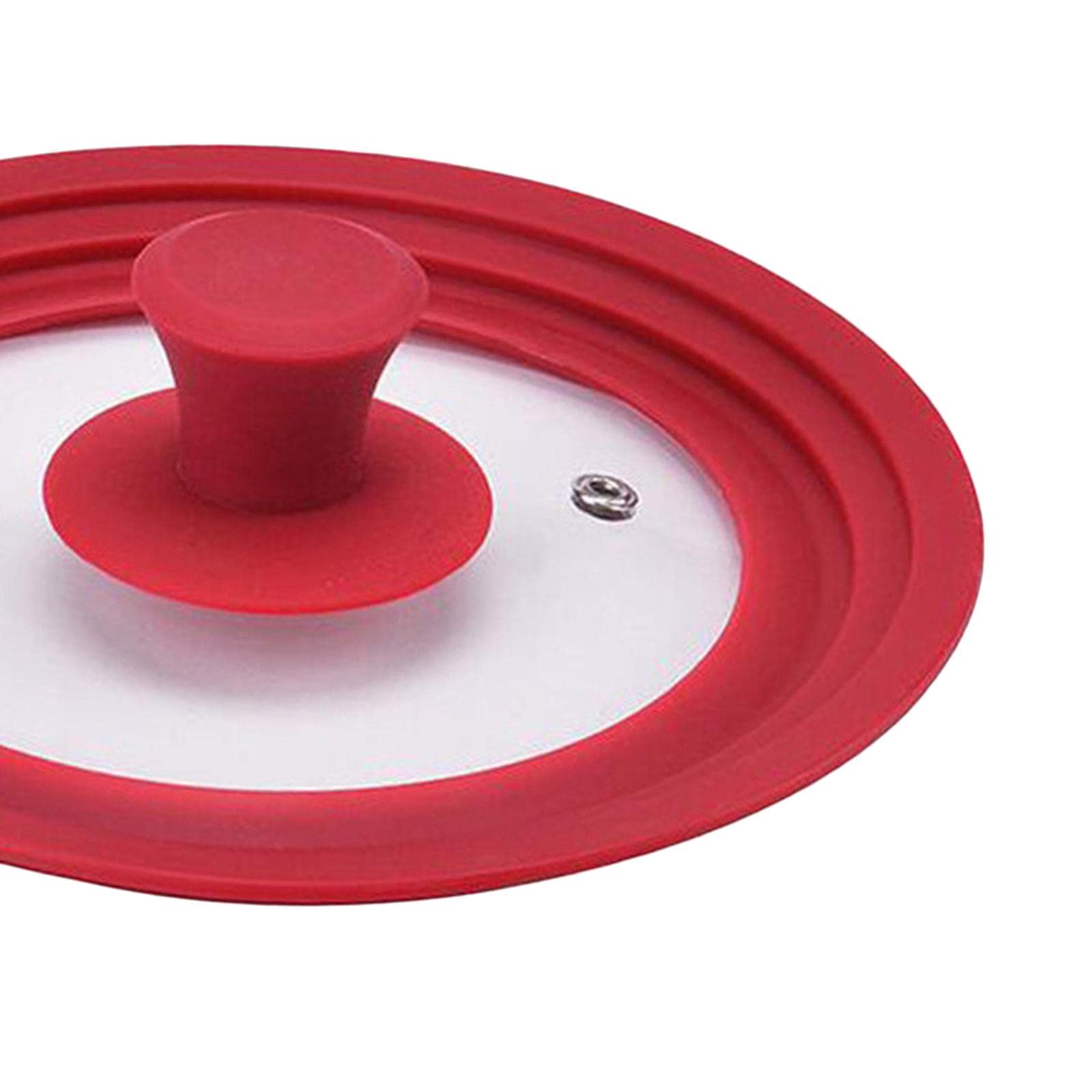 Homyl Universal Topfdeckel Glas Deckel Ersatz Pfannendeckel Kochtopfdeckel mit Transparenter Oberfläche Und Widerstand Gegen Oxiation für Haushalt K, Rot, 24 bis 26 bis 28 cm