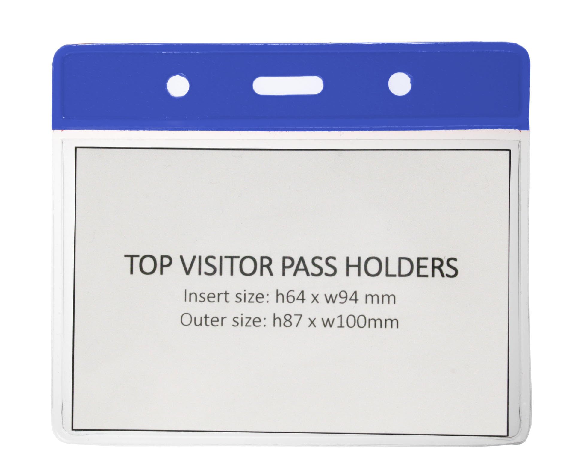 Customcard Ltd ID Badge Pocket Plastic Vinyl Wallet Pouch 60x90mm, Blue Header, Flexible, Full Coverage Card Holder - Image 2