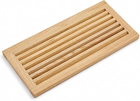 WELLAND 8 Inch x 16 Inch Red Oak Hardwood Register Cold Air Return Wall Vent, Unfinished