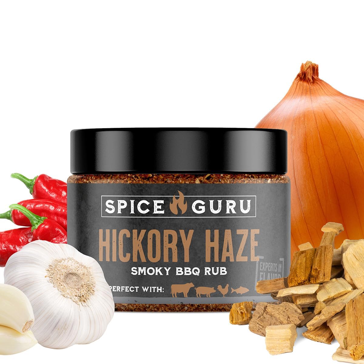 Spice Guru Hickory Haze BBQ Rub - Gifts for Men Who Cook, Gifts for Dad, Men Gifts, Dad Birthday Gift - Spices and Seasonings Sets - Steak Seasoning -