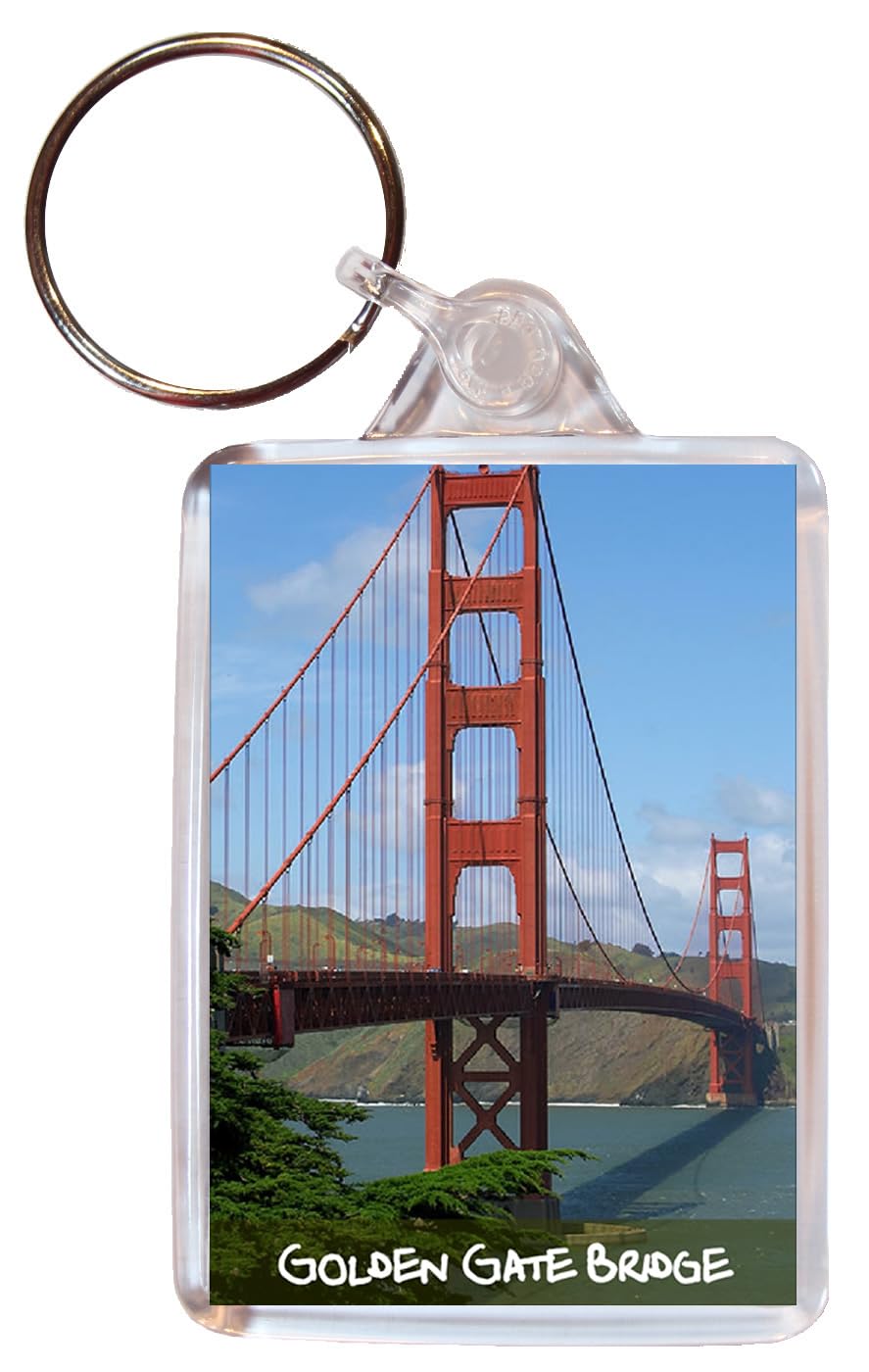Baked Bean Store Golden Gate Bridge - San Francisco - California - USA - Double Sided Large Keyring Gift/Present/Souvenir