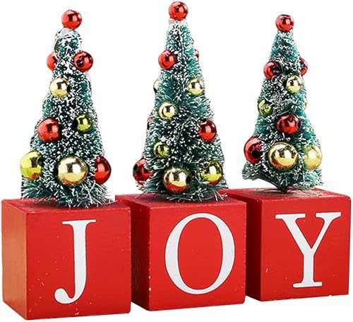 Miniatura 24 de Ochine 12 mini árboles de Navidad artificiales, árbol de mesa de Navidad, mini árboles de sisal de pino con base de madera de nieve, adornos para D