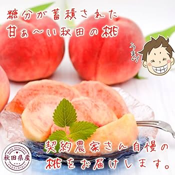 Amazon.co.jp: 秋田県産JAかづの「北限の桃」 約2.5kg(6～9玉入）8月