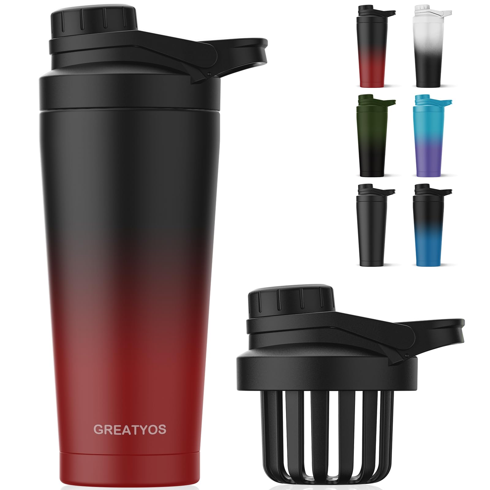 Greatyos 24 oz Stainless Steel Shaker Bottle