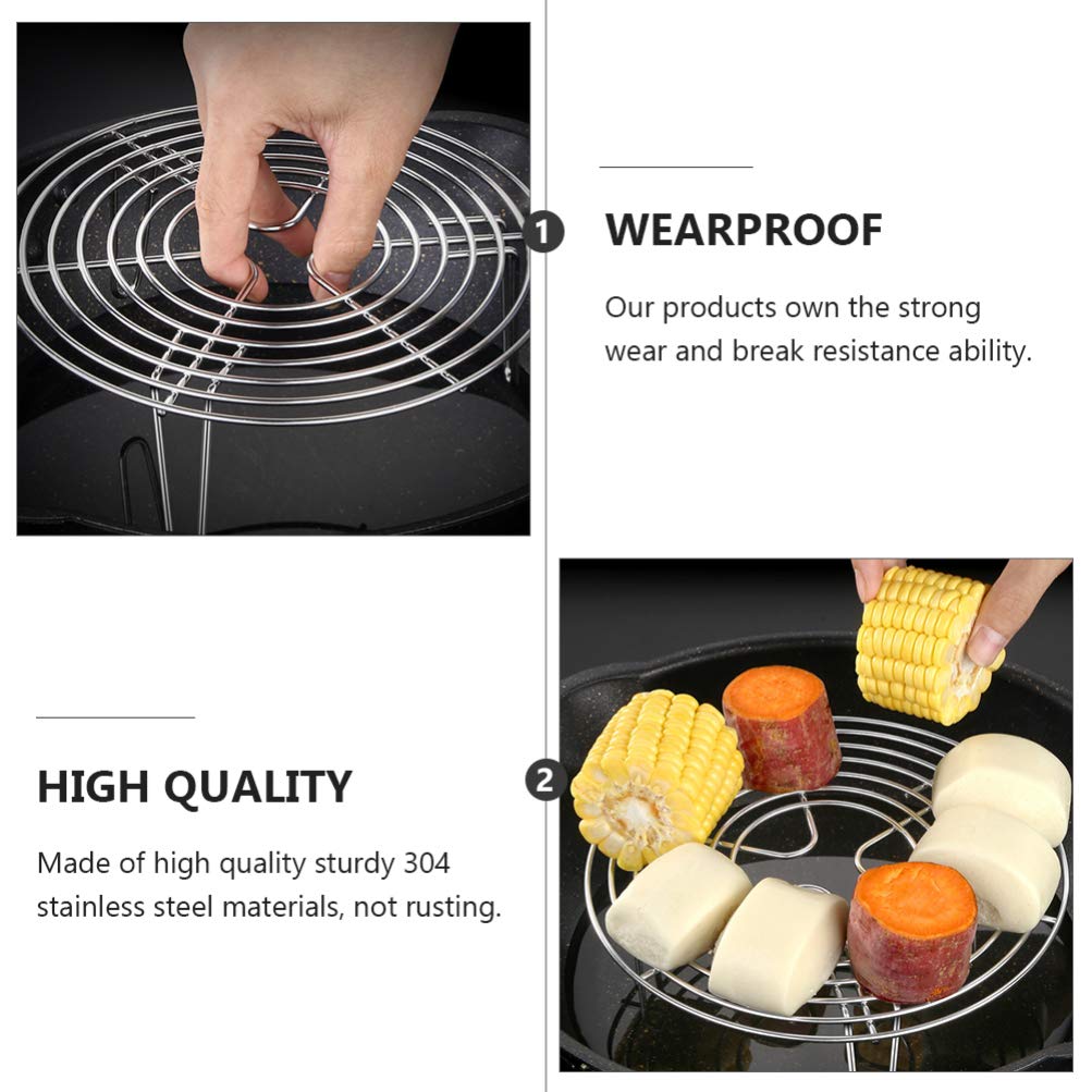 Griglia Rotonda In Acciaio Inox Per Barbecue E Forno - Diametro 20 Cm - Raffreddatore Per Torte E Biscotti - 3