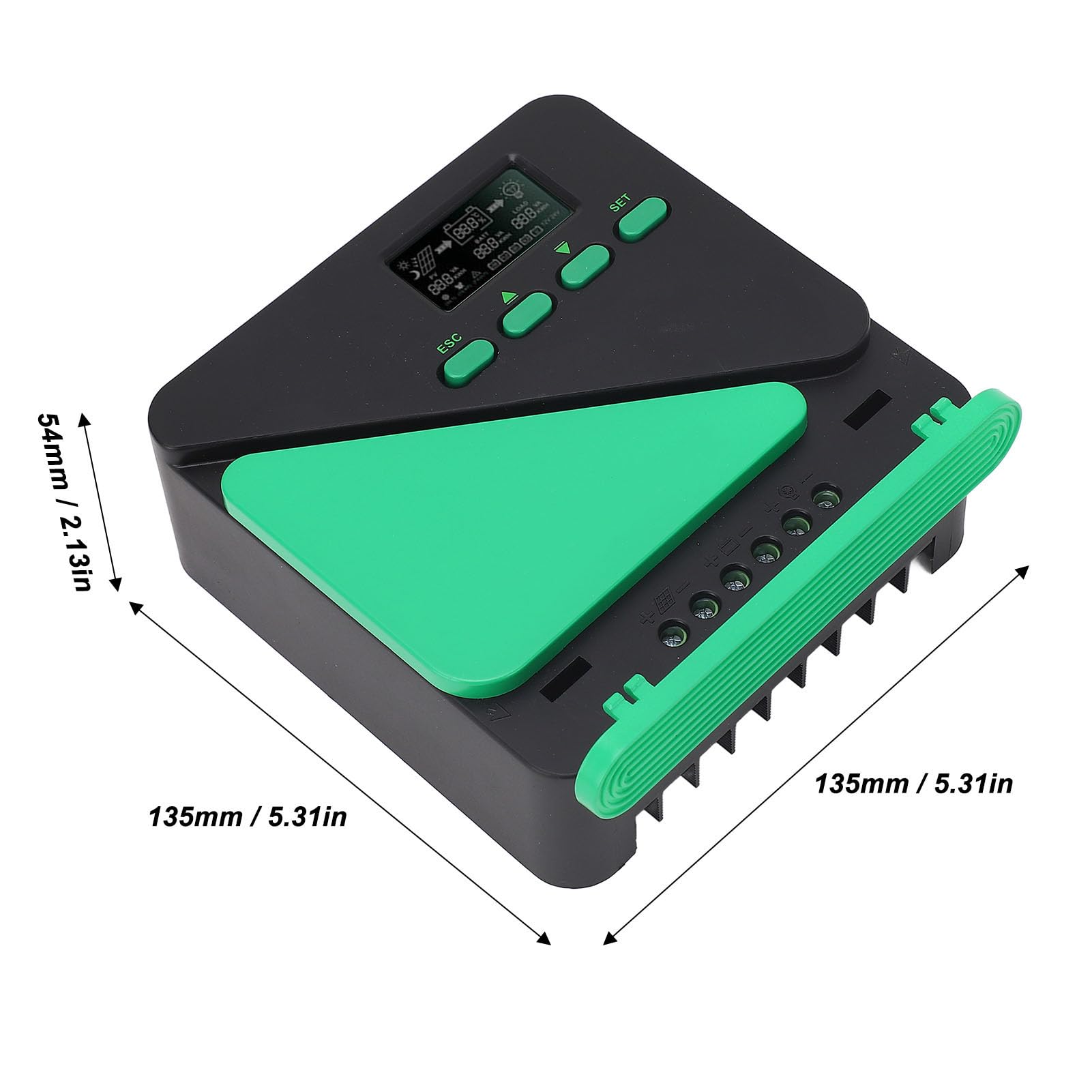 Fafeicy MPPT Słoneczny Kontroler ładowania Słonecznego, Inteligentny Regulator 12 V/24 V Wyświetl Wyjściowy Wyjście USB Wysoka wydajność Zastosowanie na Zewnątrz (10A)