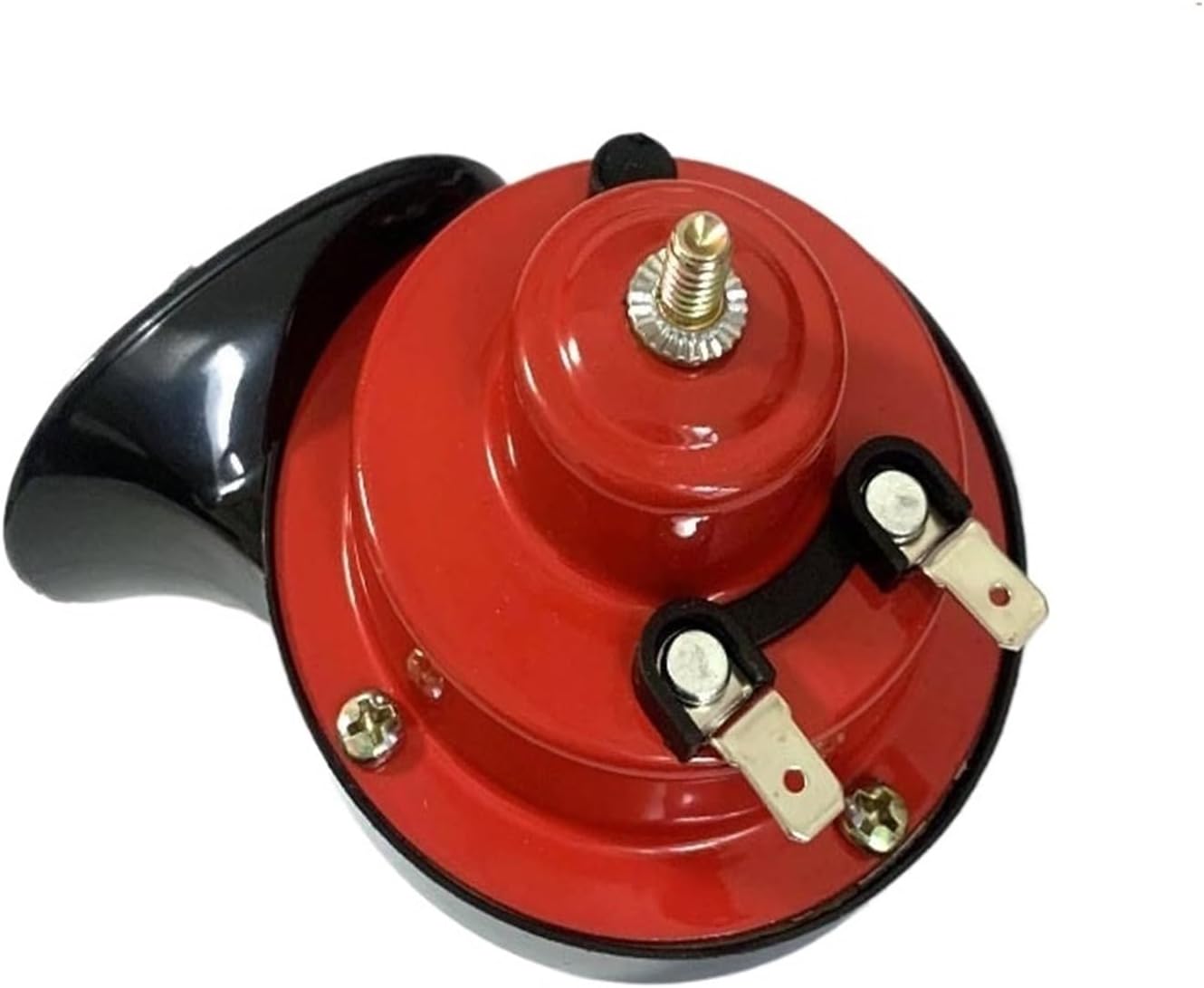 Vehicle Snail Horn 12V/24V Trumpet Air Horn Motorcycle Horn Trucks Vehicle Horn(Red 24V 1PCS)