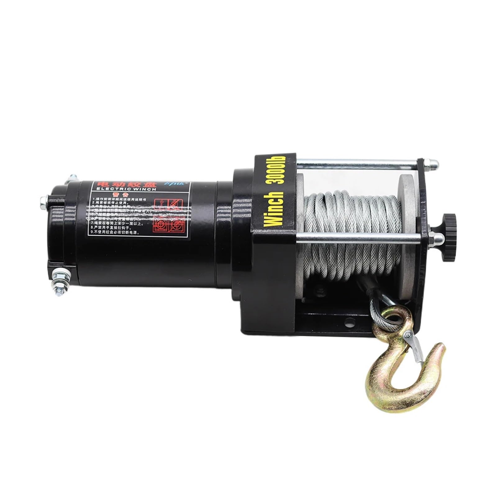 Kit de cabrestante de recuperación eléctrica de 3000 libras, remolque ATV, camión, coche DC 12V, cabrestante con Control remoto, bloque de barro, herramientas de transporte de playa Rendimiento alto(3