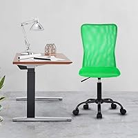 Vista 9 de Silla de oficina, silla de escritorio para computadora con soporte lumbar, ergonómica, respaldo medio, malla ajustable, silla giratoria de altura