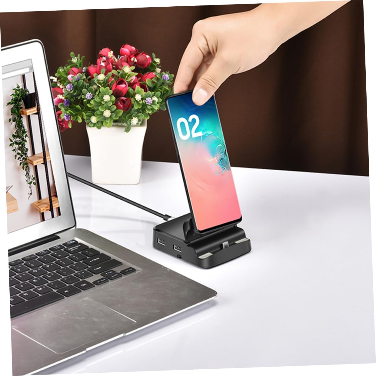 jojofuny Concentrador USB Multipuerto, Adaptador de Viaje USB-c Soporte para Teléfono, Carga PD 3.0, Resolución 4k, Uso en Oficina