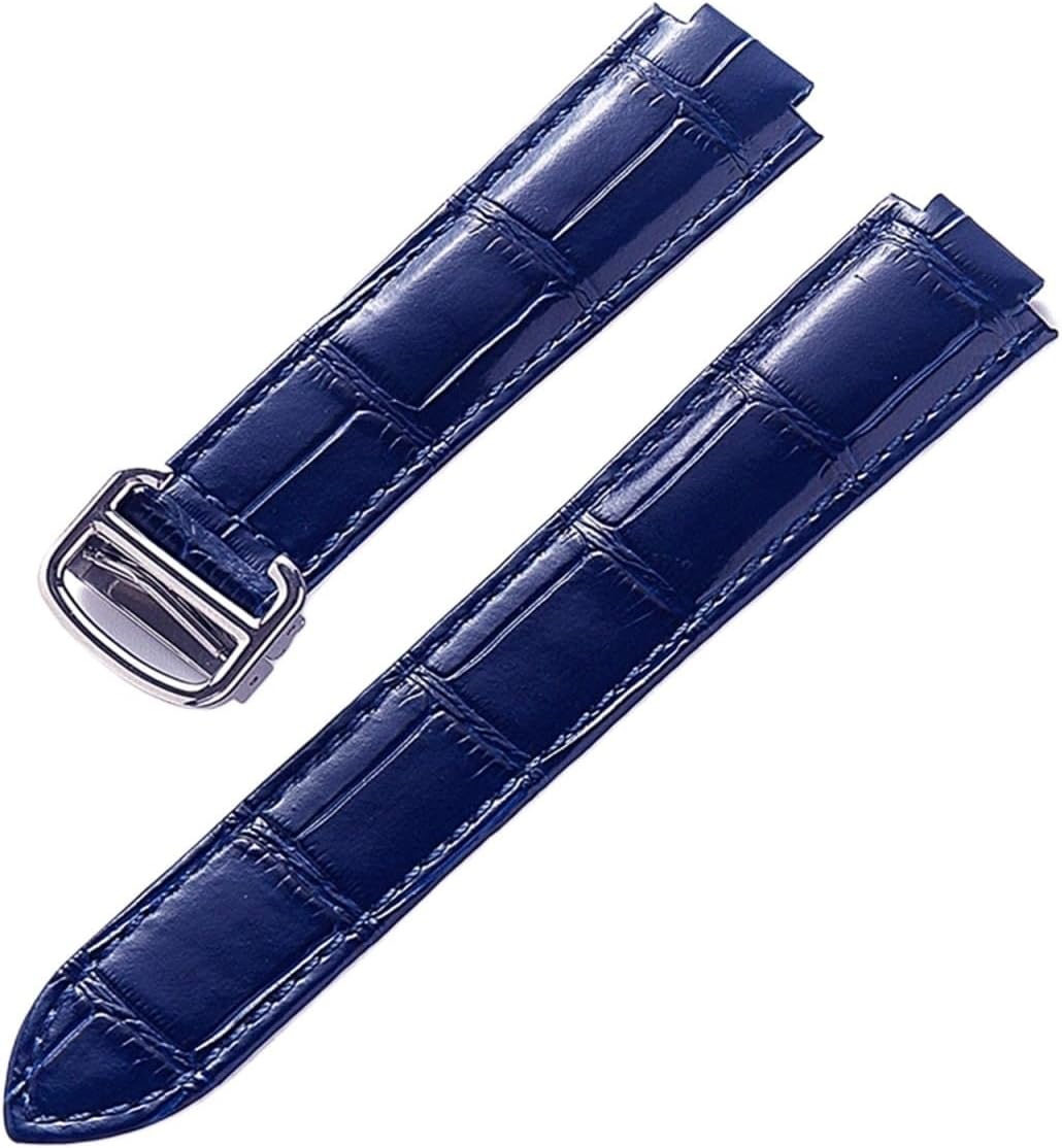 SDFFGHJ Compatible with Blue Balloon Leather Watch with Men's and Women's Calfskin Raised Folding Strap Large, Medium and Small