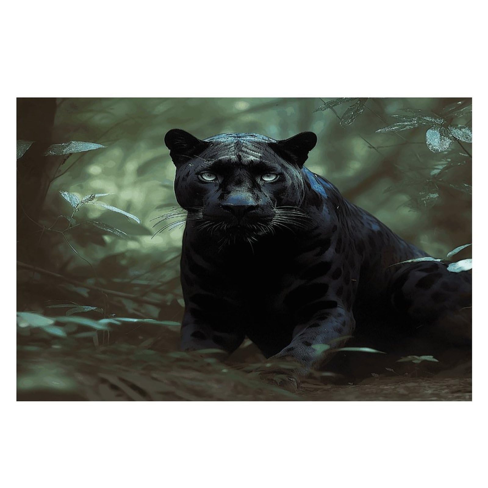Forest Panther Placemats Non-Slip Heat Resistant Table Mats Flax Washable Cloth Place Mats Easy to Clean Premium Placemat for Kitchen Dining Table Decor Party Outdoor